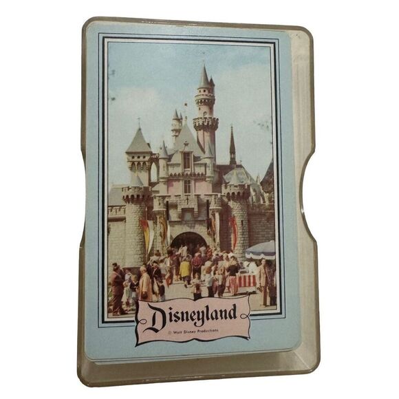 Rare New In Case 1960s Disneyland Deck Playing Cards Castle Plastic With Case - Picture 1 of 9